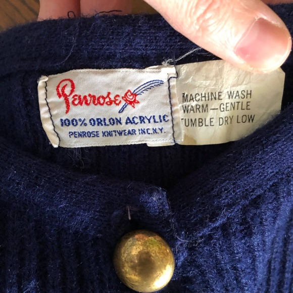 Vintage Blue Swing Poncho with Gold Buttons - OS - Picture 11 of 11